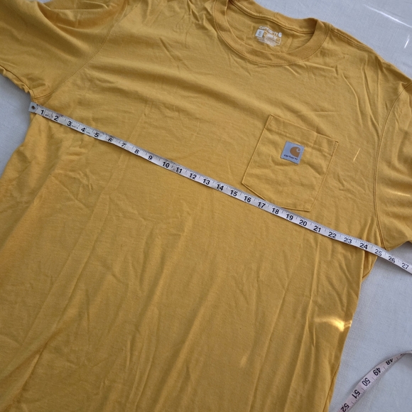 Carhartt Men's Mustard Yellow/Gold Pocket T-Shirt XL Tall - Picture 4 of 8